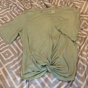 Pink Rolled Front Top